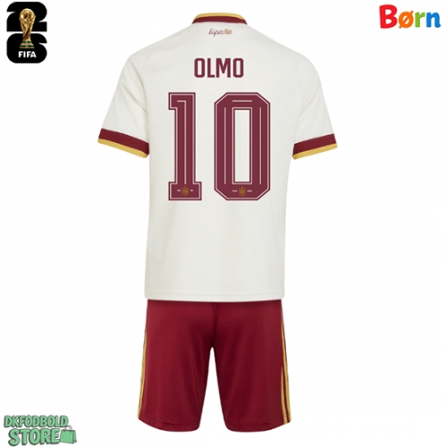 Spanien Dani Olmo #10 Replika Babytøj Udebanesæt Børn VM 2026 Kortærmet (+ Korte bukser)